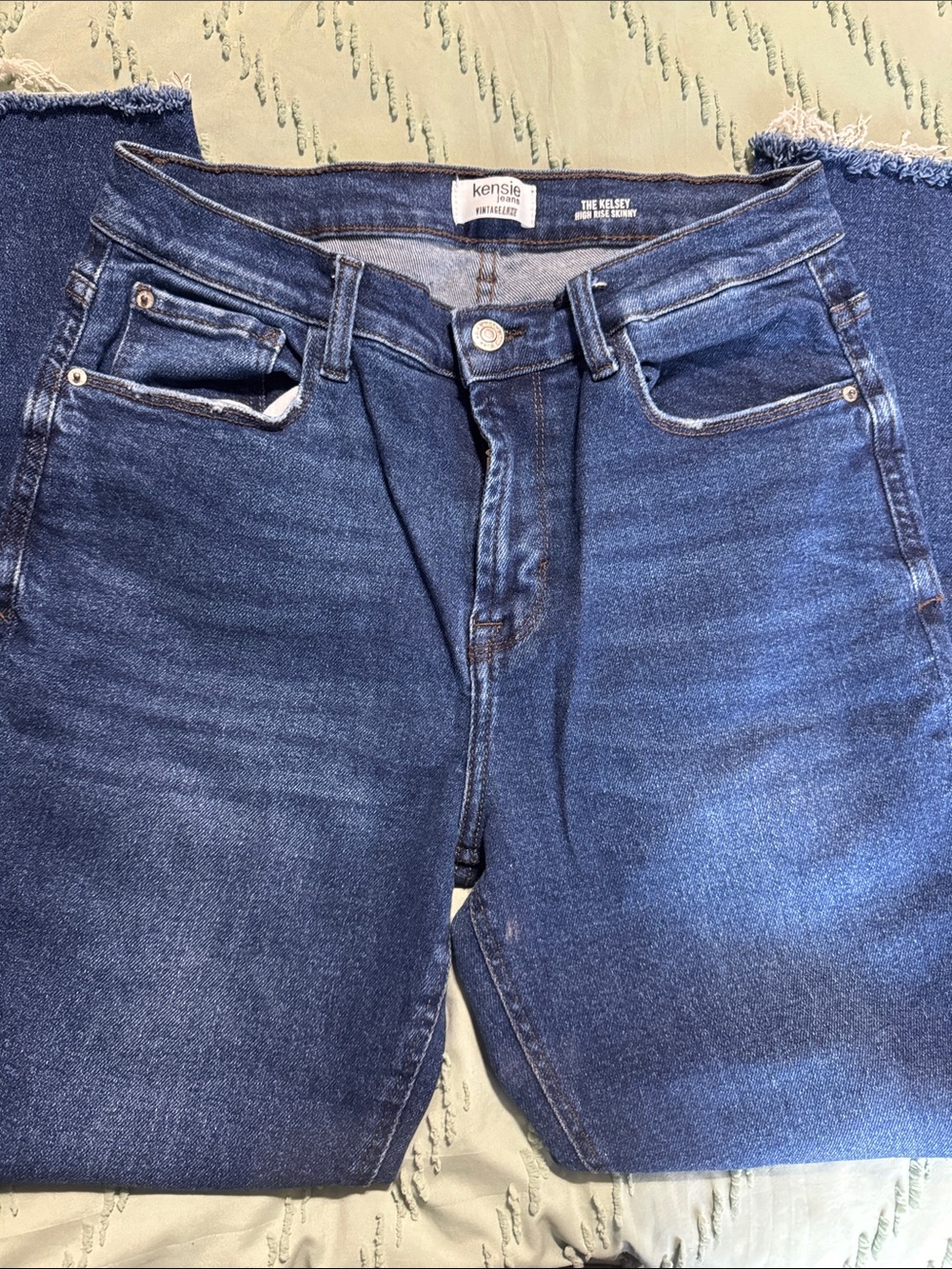 Kensie Women’s Slim Straight Jeans in Dark Blue Denim
